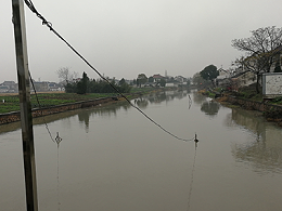 江苏盛泽镇特殊河道选用GRCF河道流量计测量流量